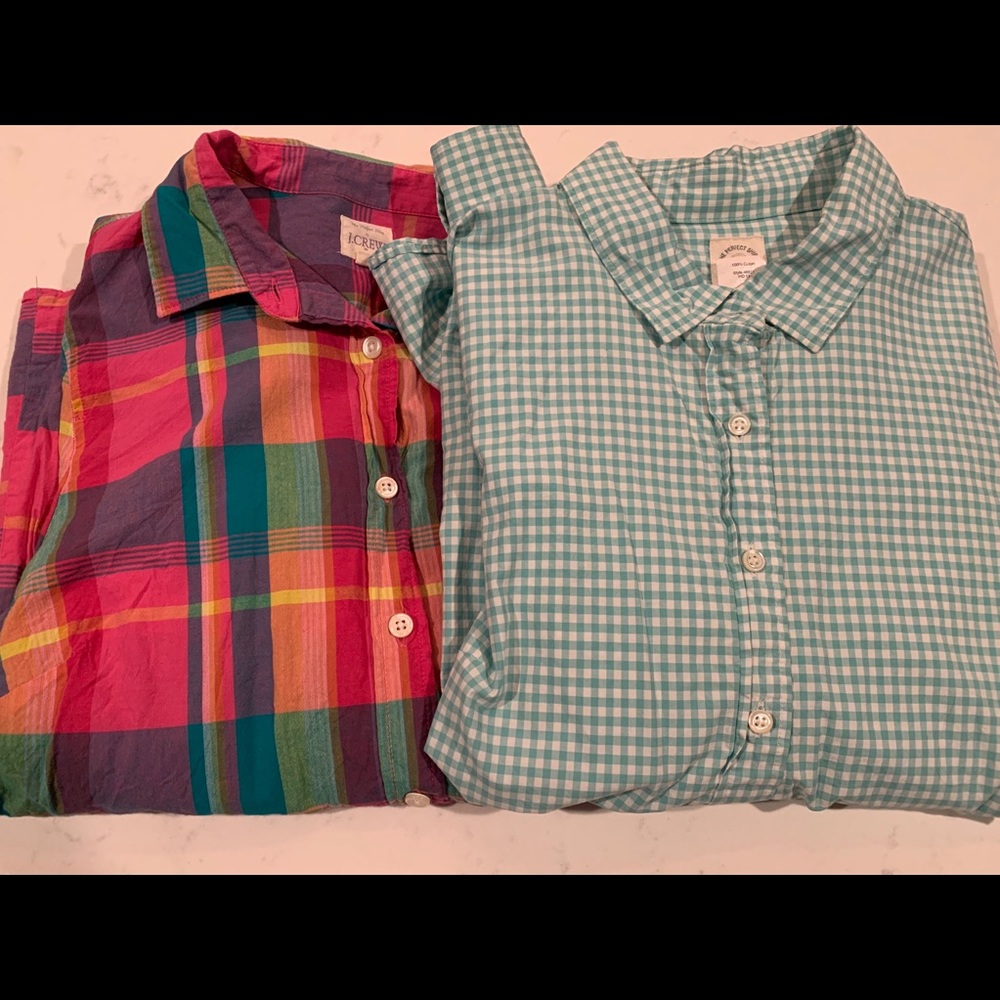 EUC pair of JCrew button downs (sz sm and 6)